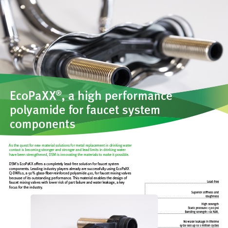 EcoPaXX, a high performance polyamide for faucet system components