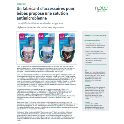 Un fabricant d'accessoires pour bébés propose une solution antimicrobienne