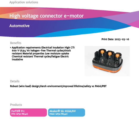 Automotive High Voltage Connector E-Motor