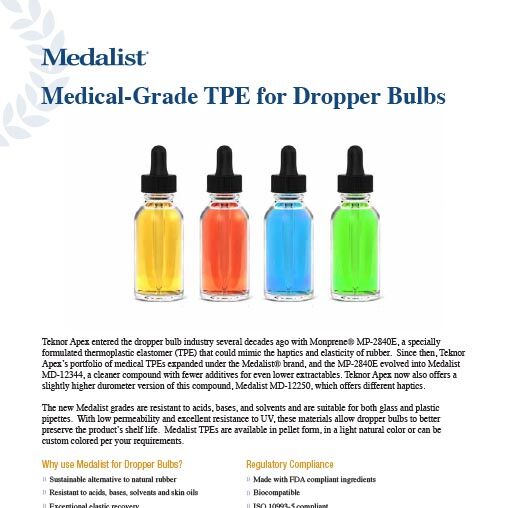 Medalist Medical-Grade TPE for Dropper Bulbs