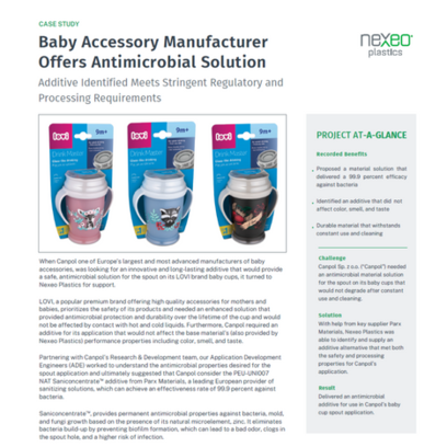 Baby Accessory Manufacturer Offers Antimicrobial Solution