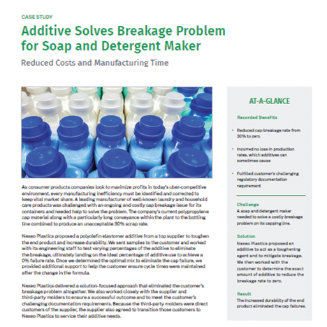 Additive Solves Breakage Problem for Soap and Detergent Maker