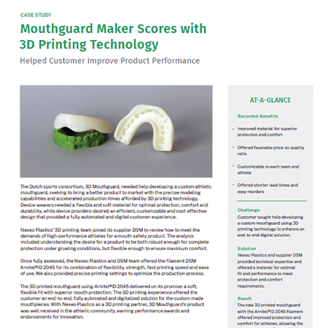 Mouthguard Maker Scores with 3D Printing Technology