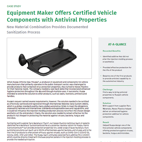 Equipment Maker Offers Certified Vehicle Components with Antiviral Properties