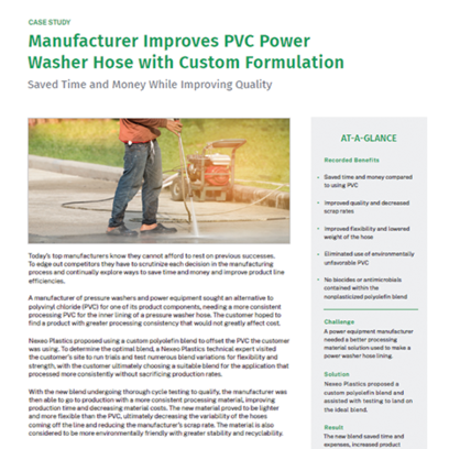Manufacturer Improves PVC Power Washer Hose With Custom Formulation