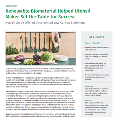 Renewable Biomaterial Helped Utensil Maker Set the Table for Success
