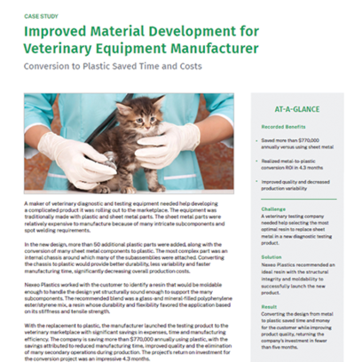 Improved Material Development for Veterinary Equipment Manufacturer