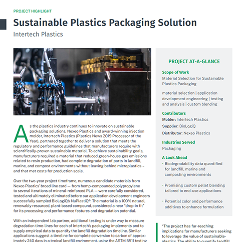 Sustainable Plastics Packaging Solution